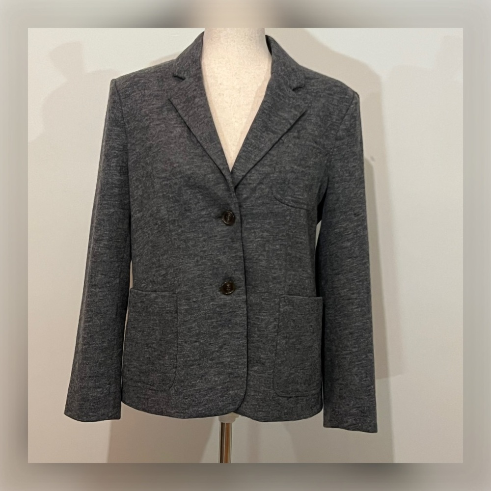 CARTONNIER by ANTHROPOLOGIE Wool Blend Charcoal Blazer